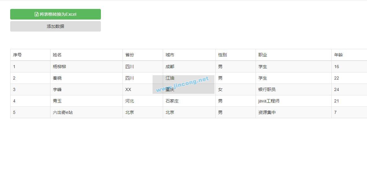 实用的js表格编辑导出Excel特效