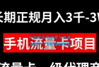     正规长期手机流量卡代理项目，月入 3000-3w 万元不等
