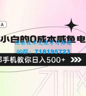 适合小白的零成本咸鱼电商项目：一部手机，教你如何日入 500+ 的保姆级教程