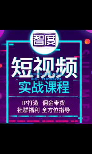 智度2022最新短视频实战课程 IP打造+佣金带货 全方位指导