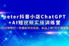     抖音小店 ChatGPT + AI 短视频实训 10 分钟做一条爆款带货视频 7 天引爆销量
