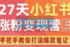     27天小红书涨粉变现营第6期，手把手教你打造爆款笔记
