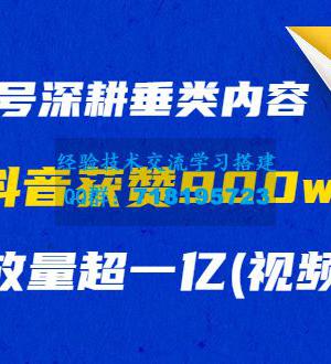 抖音媒体号深耕垂类内容，刷屏级抖音获赞900w+累计播放量超一亿(视频+文档)