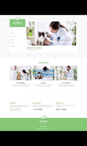 绿色宠物医院静态网站Bootstrap模板