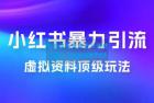     虚拟资料顶级玩法，小红书暴力引流，喂饭级教程零成本，利润任你定
