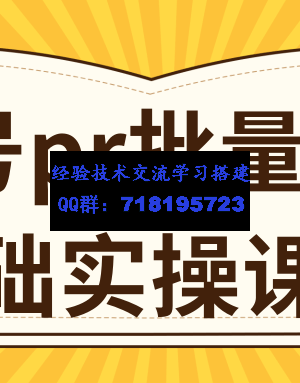     视频号PR批量剪辑0基础实操课，PR批量处理伪原创一分钟一个视频【共2节】
