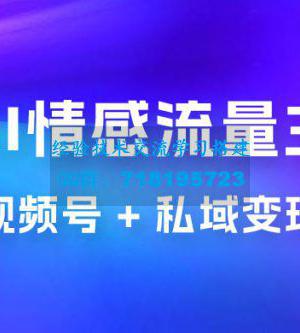 AI 情感流量主视频号 + 私域变现，玩法拆解，双重变现日入 1~3K