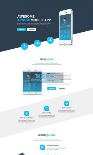 手机APP客户端下载宣传推广页HTML源码模板下载下载