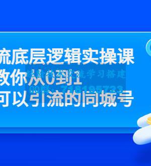 同城引流底层逻辑实操课，教你从0到1做一个可以引流的同城号