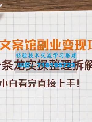 抖音文案馆副业变现项目，一条龙实操整理拆解，小白看完直接上手