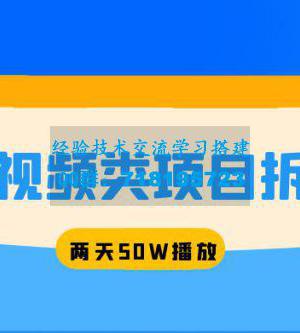 短视频类项目拆解：两天 50W 播放，保姆级教程