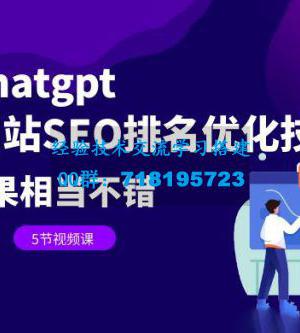 利用 ChatGPT 操作网站 SEO 排名优化技术：实战效果相当不错（共 5 节视频课）