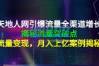     天地人网引爆流量全渠道增长：揭秘流量突然破点，流量变现，月入上亿案例
