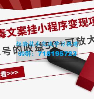 《抖音毒文案挂小程序变现项目》单天单号的收益50+可放大操作