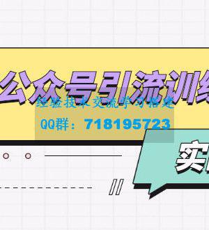 微信公众号引流训练营：日引100+流量实战方法+批量霸屏秘笈+排名置顶黑科技