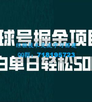 地球号掘金项目：小白每天轻松 500＋，无脑上手怼量