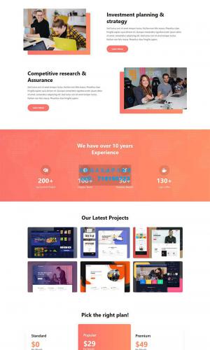 橙色商务营销方案策划响应式静态html网页模板