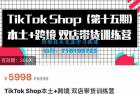     TikTok Shop本土+跨境双店带货训练营（第十五期）包含入门基础课
