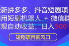     最新热门项目：拼多多、抖音短剧计划，结合短剧机器人与微信群，轻松实现自动盈利，每日收入500+！
