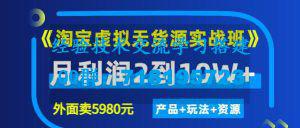 2022程哥电商淘宝虚拟实战班：线上第4期陪跑训练营