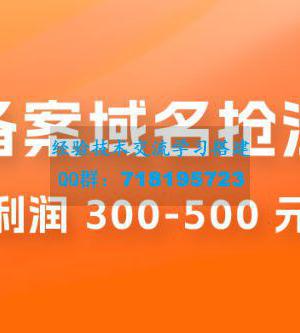 仅揭秘：备案域名抢注，一单利润 300-500 元，需求量大