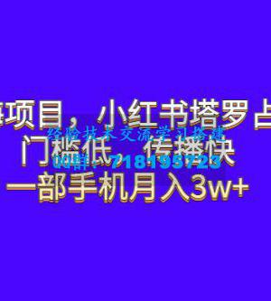 蓝海项目，小红书塔罗占卜：门槛低，传播快，一部手机月入五位数