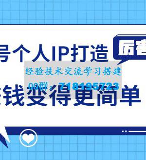 《视频号个人IP打造》让赚钱变得更简单，打开财富之门（视频课程）