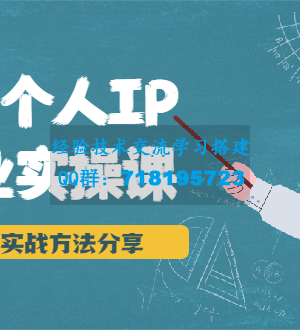 短视频个人IP商业实操课，百万粉丝实战方法分享，小白也能实现流量变现