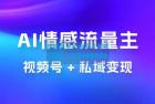     AI 情感流量主视频号 + 私域变现，玩法拆解，双重变现日入 1~3K
