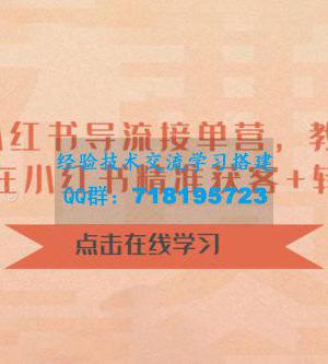 16 天小红书导流接单营：教你引爆流量，在小红书精准获客+转化成交