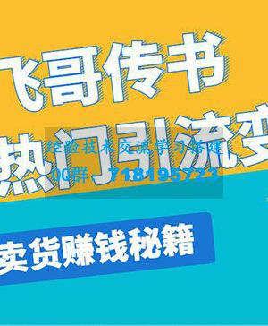 飞哥传书抖音热门引流变现 直播上热门 引流卖货秘籍，一天赚5224元