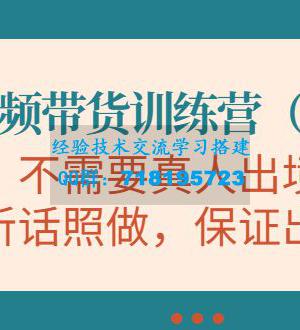 视频带货训练营，不需要真人出境，听话照做，保证出单（第11期）