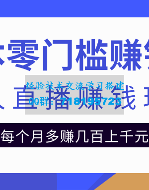 零成本零门槛赚钱项目，无人直播挂机赚钱玩法每月多赚几百上千元