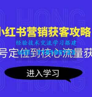 小红书营销获客攻略：从账号定位到核心流量获取，爆款笔记打造