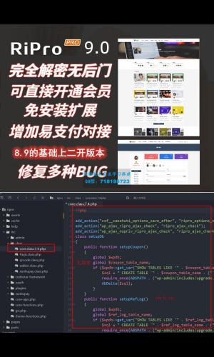 Ripro9.0免扩展二开版 WordPress博客主题Ripro全解密无后门
