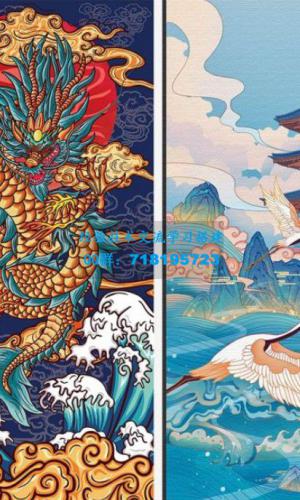 中国风鳞烟云纹笔刷及国潮海浪笔刷procreate笔刷ps笔刷