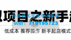 快速起店模式虚拟项目，零成本打造月入几万虚拟店铺！