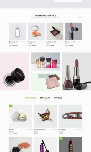 绿色大气的化妆品网上购物商城模板html整站