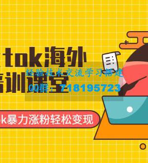 最新Tiktok海外掘金培训课堂：带你玩转Tiktok暴力涨粉轻松变现